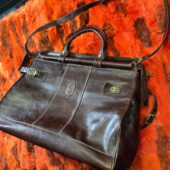 Matias Brown Genuine Leather Briefcase - Picture 2 of 6